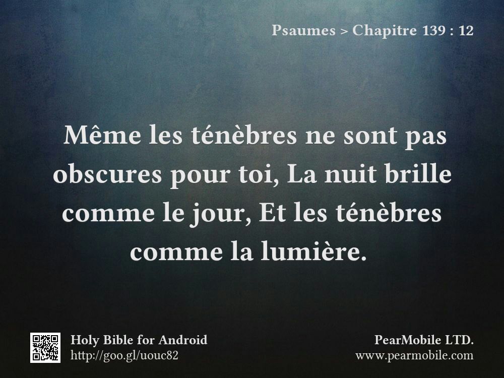 Psaumes, Chapitre 139:12
